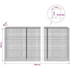 Gabionas su 3,5 mm laidu ir 5x5 cm tinkleliu 1100x30x150 cm