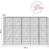 Gabionas su 3,5 mm viela ir 5x10 cm tinkleliu 250x20x150 cm