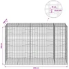 Gabionas su 3,5 mm viela ir 5x10 cm tinkleliu 250x100x150 cm