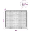 Gabionas su 3,5 mm viela ir 5x10 cm tinkleliu 200x100x150 cm