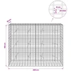 Gabionas su 5 mm Viela ir 5x10 cm Tinkleliu 200x20x150 cm