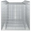 Gabioninė pakelta lova 2 pcs Sidabrinė