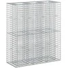 Gabioninė pakelta lova 2 pcs Sidabro 130 x 50 x 150 cm