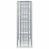 Gabioninė pakelta lova 2 pcs Sidabro 170 x 50 x 150 cm