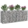 Gabioninė pakelta lova 2 pcs Sidabrinė