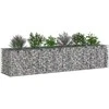 Gabioninė pakelta lova 2 pcs Sidabro 260 x 60 x 55 cm