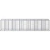Gabioninė pakelta lova 2 pcs Sidabro 260 x 60 x 55 cm
