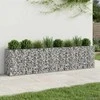 Gabioninė pakelta lova 2 pcs Sidabro 330 x 50 x 80 cm