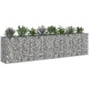 Gabioninė pakelta lova 2 pcs Sidabro 330 x 50 x 80 cm