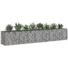 Gabioninė pakelta lova 2 pcs Sidabro 340 x 60 x 55 cm