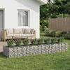 Gabioninė pakelta lova 3 pcs Sidabrinė