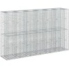 Gabioninė pakelta lova 3 pcs Sidabro 250 x 50 x 150 cm