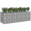 Gabioninė pakelta lova 3 vnt. 300 x 100 x 100 cm Sidabrinė