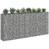 Gabioninė pakelta lova 4 pcs Sidabro 330 x 50 x 150 cm
