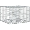 Gabioninė pakelta lova 60 x 60 x 40 cm Cinkuota plienas Sidabro
