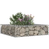 Gabioninė pakelta lova 80 x 80 x 20 cm Cinkuota plienas Sidabro