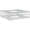 Gabioninė pakelta lova 80 x 80 x 20 cm Cinkuota plienas Sidabro