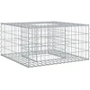 Gabioninė pakelta lova 80 x 80 x 40 cm Cinkuota plienas Sidabro