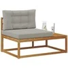 Lauko galinė sofa su pagalve Natūrali 115 x 83 x 73 cm