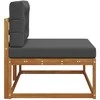 Lauko galinė sofa su pagalve Natūrali 115 x 83 x 73 cm