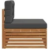 Lauko galinė sofa su pagalve Natūrali 115 x 83 x 73 cm