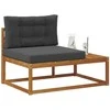Lauko galinė sofa su pagalve Natūrali 115 x 83 x 73 cm