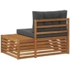 Lauko galinė sofa su pagalve Natūrali 115 x 83 x 73 cm
