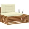 Lauko galinė sofa su pagalve Natūrali 115 x 83 x 73 cm
