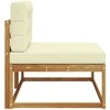 Lauko galinė sofa su pagalve Natūrali 115 x 83 x 73 cm