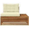 Lauko galinė sofa su pagalve Natūrali 115 x 83 x 73 cm