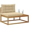 Lauko galinė sofa su pagalve Natūrali 115 x 83 x 73 cm