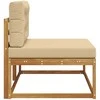 Lauko galinė sofa su pagalve Natūrali 115 x 83 x 73 cm