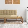 Lauko galinė sofa su pagalve Natūrali 115 x 83 x 73 cm