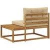 Lauko galinė sofa su pagalve Natūrali 115 x 83 x 73 cm