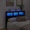 Galvūgalis-spintelė su LED, juodos spalvos, 140x17x102cm