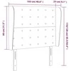 Galvūgalis su auselėmis, kreminis, 103x23x118/128cm,netikra oda
