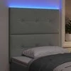 LED galvūgalis su LED juostelėmis Šviesiai pilka 90 cm Aksomas
