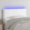 Galvūgalis su LED, baltos spalvos, 100x5x78/88cm, dirbtinė oda