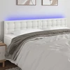 Galvūgalis su LED, baltos spalvos, 160x5x78/88cm, dirbtinė oda