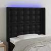 Galvūgalis su LED, juodos spalvos, 103x16x118/128 cm