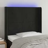 Galvūgalis su LED, juodos spalvos, 103x16x118/128cm, aksomas