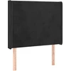 Galvūgalis su LED, juodos spalvos, 103x16x118/128cm, aksomas