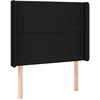 Galvūgalis su LED, juodos spalvos, 103x16x118/128cm, audinys