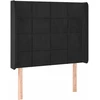 Galvūgalis su LED, juodos spalvos, 103x16x118/128cm, aksomas