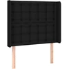 Galvūgalis su LED, juodos spalvos, 103x16x118/128cm, audinys
