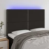 Galvūgalis su LED, juodos spalvos, 144x5x118/128cm, audinys