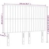 Galvūgalis su LED, juodos spalvos, 144x5x118/128cm, audinys