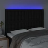 Galvūgalis su LED, juodos spalvos, 144x5x118/128cm, audinys
