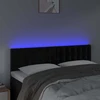 Galvūgalis su LED, juodos spalvos, 144x5x78/88cm, aksomas