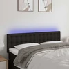 Galvūgalis su LED, juodos spalvos, 144x5x78/88cm, audinys